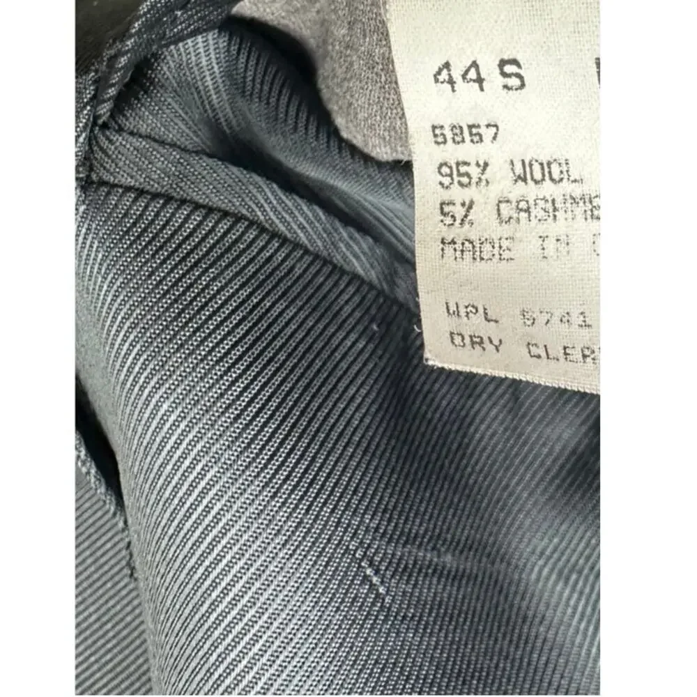 Oscar de la Renta Sportcoat Blazer Mens 44S Blue Pinstripe Cashmere Blend